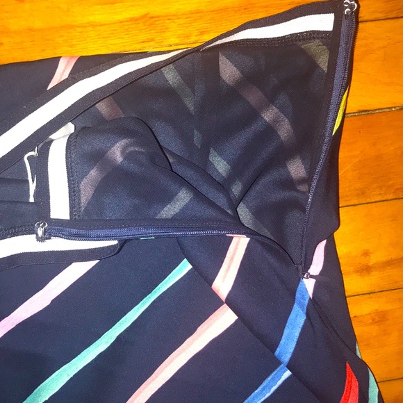 NWT 💥Ecru Women’s Rainbow Stripe Navy Midi Skirt💥 Sz. M - Picture 4 of 6